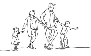 Fostering experience - line drawing